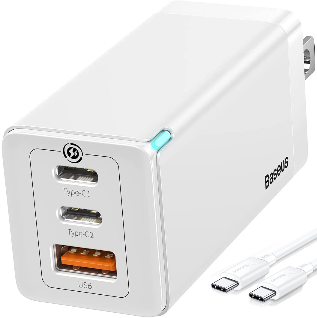 Baseus 65W GaN Tech USB-C Charger Will Charge Three Devices At