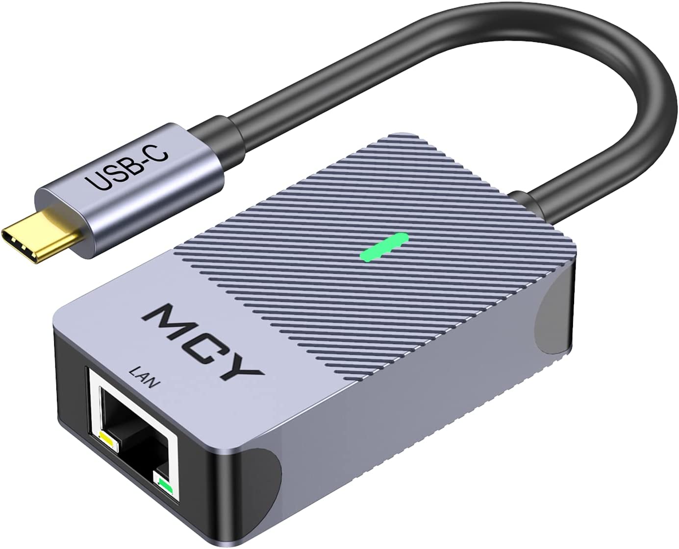 MCY USB C Adapter,USB C to Ethernet Adapter with Fast Ethernet LAN Adapter for MacBook Pro,Surface Go,Dell XPS,ChromeBook,Galaxy,Lenov Yoga Gray Blue 