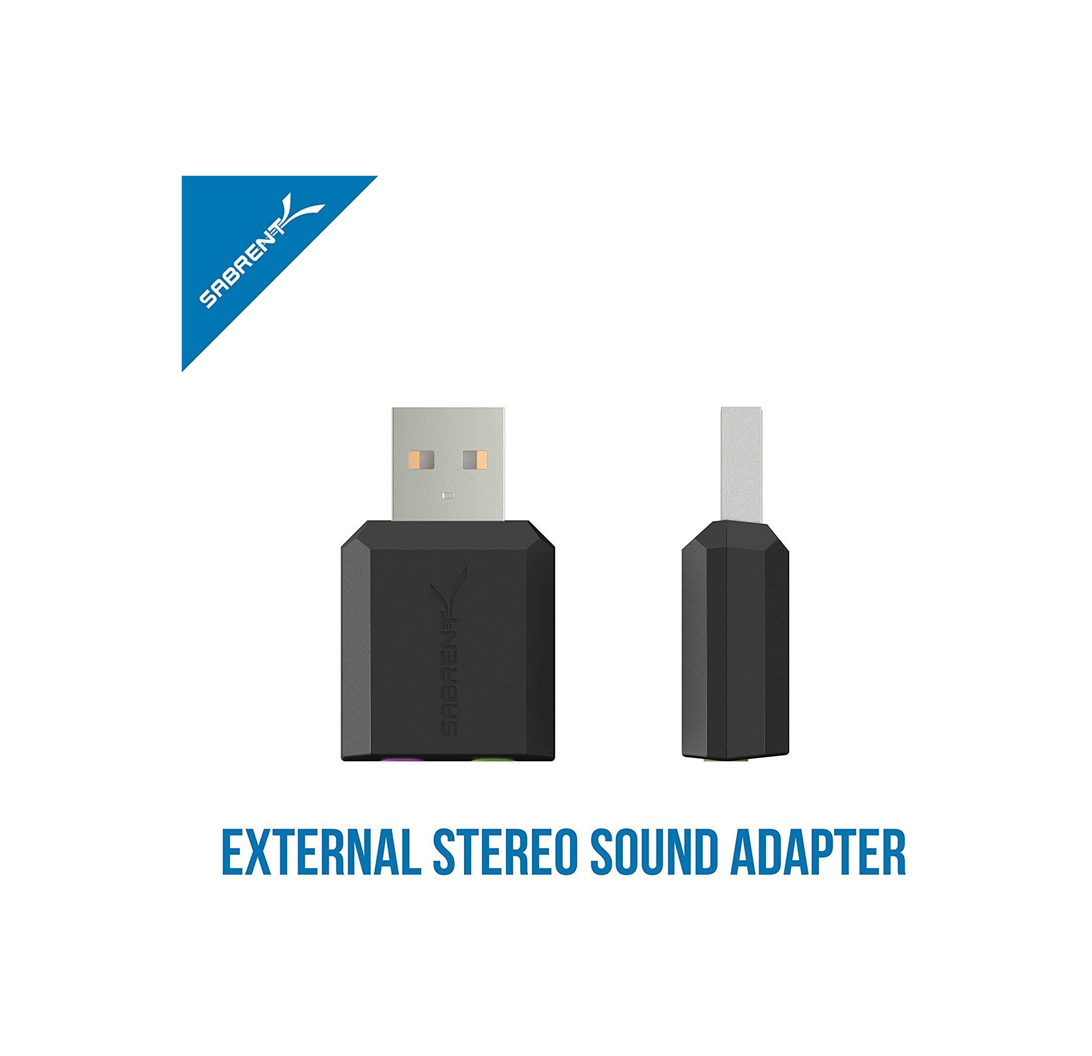 USB to 2 X 3.5mm Audio Stereo Splitter - Sabrent